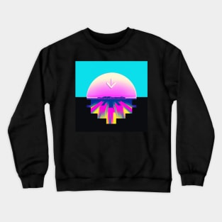 Colorful cyber abstraction portal with an arrow Crewneck Sweatshirt